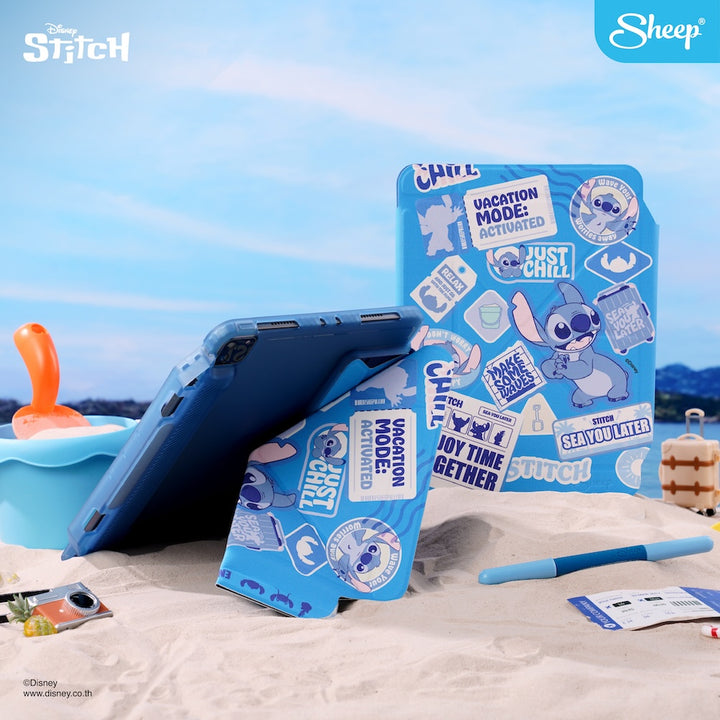 iPad Gen Stitch เคสไอแพด สติทช์ พับแนวตั้ง ตั้งนอน ได้  Stitch เคสไอแพด กันงอ