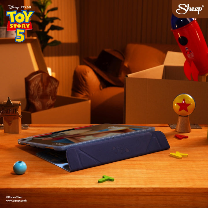 ipad case toy story 5 เคส ไอแพด ดิสนีย์ พิกซาร์ ทอย สตอรี่ 5 ลิขสิทธิ์แท้ สีฟ้า สายจด สายเรียน กันงอ