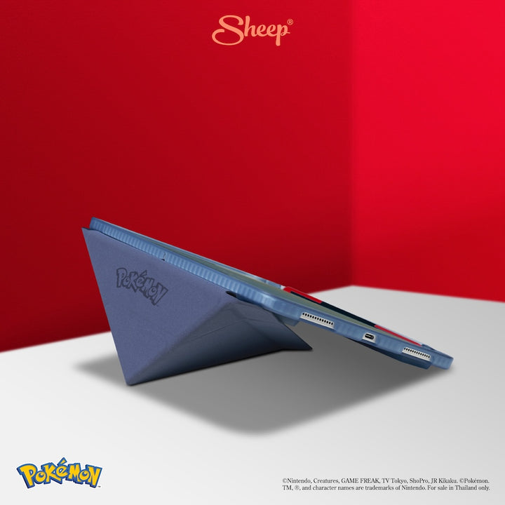 โปเกมอน พิคาชู Pokedex ลิขสิทธิ์แท้ Pikachu iPad Case เคส กันงอ  ไอแพด Pokémon สี น้ำเงิน น่ารัก ปลอกปากกา