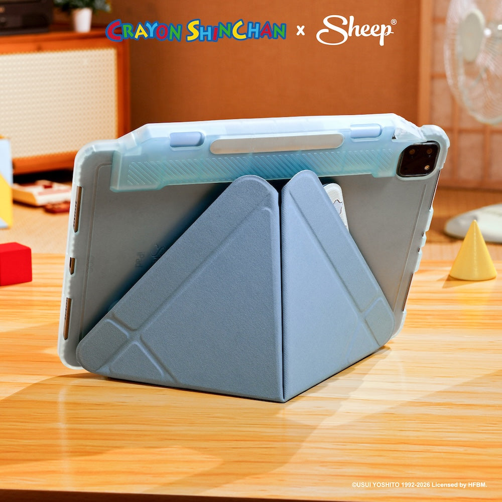 เคสไอแพด กันงอ เครยอน ชินจัง ชุดนอน crayon shinchan ipad case กันกระแทก ลิขสิทธิ์แท้ สีเขียว ฟ้า พับได้ แนวตั้ง นอน