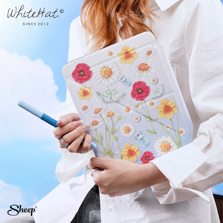 เคสไอแพด ลายดอกไม้ iPad case Flower whitehat  ภาพวาดมือ ศิลปินไทย เคสคนไทย