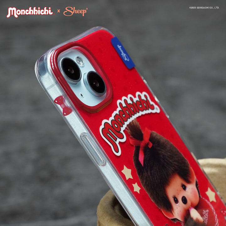 เคสไอโฟน ม่อนชิชิ iphone case กันกระแทก สีแดง monchhichi ลิขสิทธิ์แท้ ลายน่ารัก ม่อนชิชิจัง