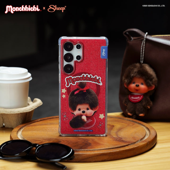 เคสซัมซุง monchhichi magsafe case กันกระแทก samsung ลายน่ารัก ม่อนชิชิ แบบทึบ สีแดง