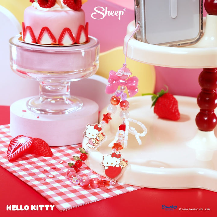 สายห้อยมือถือ hello kitty สีแดง ชมพู sheep phone charm คิตตี้ ใช้คู่เคส sanrio ลิขสิทธิ์แท้ accessories ซานริโอ้