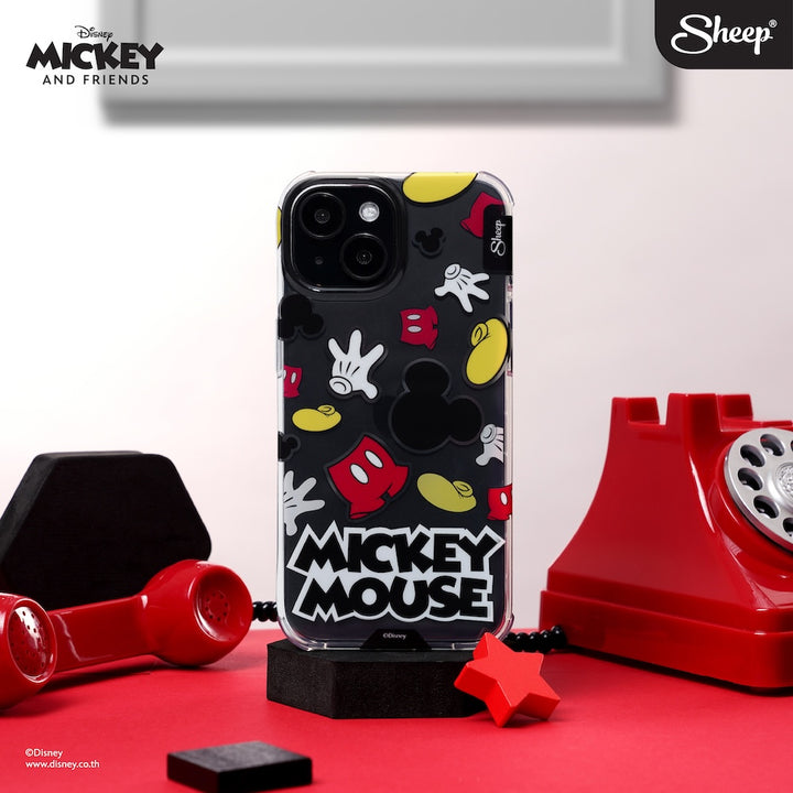 iPhone case mickey mouse เคสไอโฟน มิคกี้ เมาส์ แบบใส iconic แถม สายห้อยมือถือ
