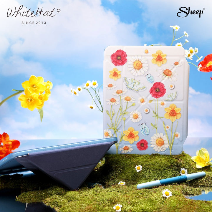 เคสไอแพด ลายดอกไม้ whitehat กันงอ พับได้หลายแบบ กันกระแทก Sheep