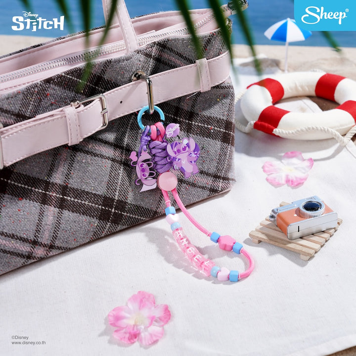 blind box charm stitch สติทช์ กล่องสุ่ม angel disney สายห้อยมือถือ แบบเชือก สีชมพู