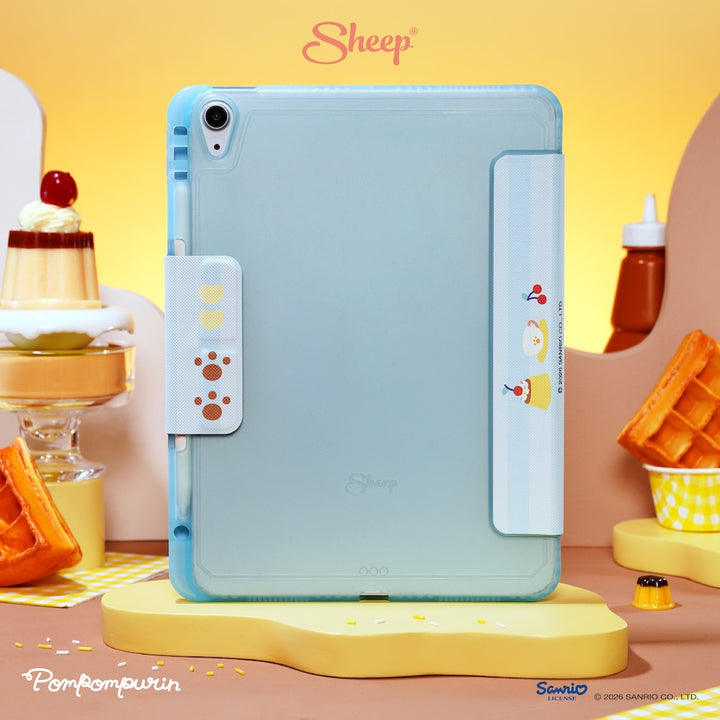 เคสไอแพด ปอมปอมปุริน สีเหลือง ฟ้า pompompurin ipad case ซานริโอ้ ลิขสิทธิ์แท้ sanrio พกง่าย น้ำหนักเบา กันกระแทก