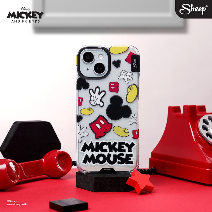 เคสไอโฟน มิคกี้ เมาส์ แบบใส iconic แถม สายห้อยมือถือ iPhone case mickey mouse