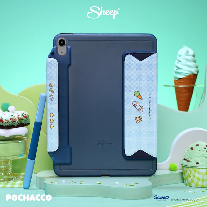 เคสไอแพด กันงอ โปเชโกะ pochacco ipad case กันกระแทก เคสโปเชโกะ ลิขสิทธิ์แท้ sanrio แถม ปลอกปากกา ซานริโอ้ สีเขียว ฟ้า