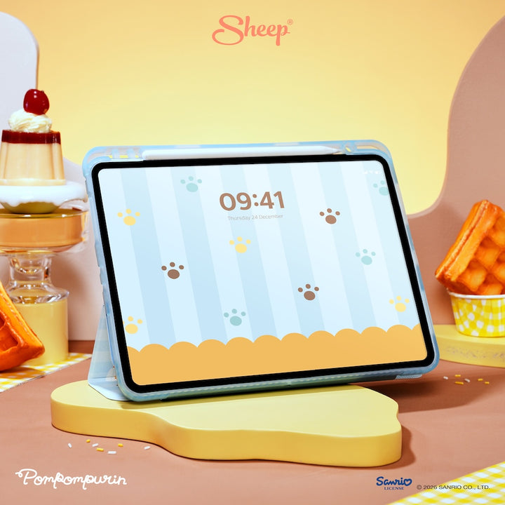 เคสไอแพด ปอมปอมปูริน pompompurin ipad case กันกระแทก น้ำหนักเบา ลิขสิทธิ์แท้ sanrio ซานริโอ้ สีเหลือง ฟ้า