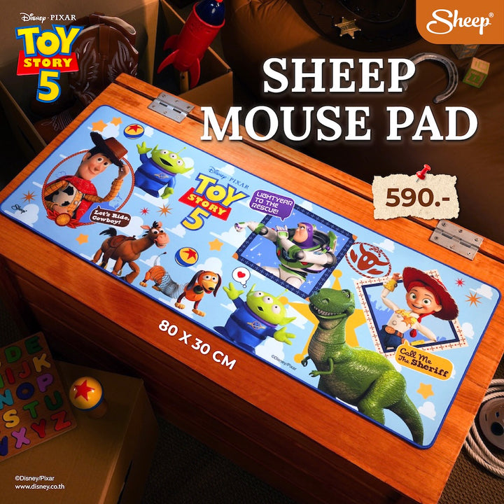 Toy Story 5 ลิขสิทธิ์แท้ ดิสนีย์ Disney ของแต่งโต๊ะ ทอย สตอรี่ แผ่น รองเมาส์ ใหญ่ mouse pad  Woody Buzz Jessie Slinky Rex