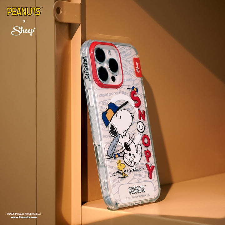 Magsafe iPhone peanuts เคส iphone16 สนูปปี้เคสตีไม้เบสบอล เคส peanuts เคสไอโฟน peanuts