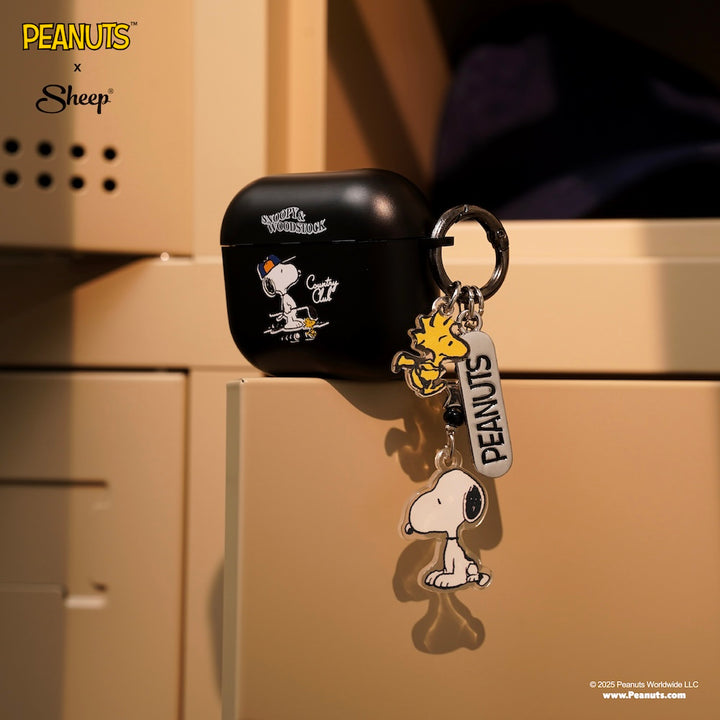 Airpods Peanuts เคสแอร์พอต แถมพวงกุญแจ เคสแอร์พอด เคส Snoopy woodstock