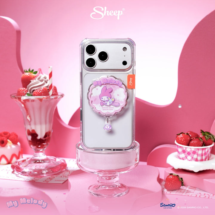 phone accessories my melody ใช้คู่เคส sanrio ลิขสิทธิ์แท้ ที่แปะมือถือ มายเมโลดี้ แกว่งได้ ซานริโอ้ magsafe griptok สีชมพู
