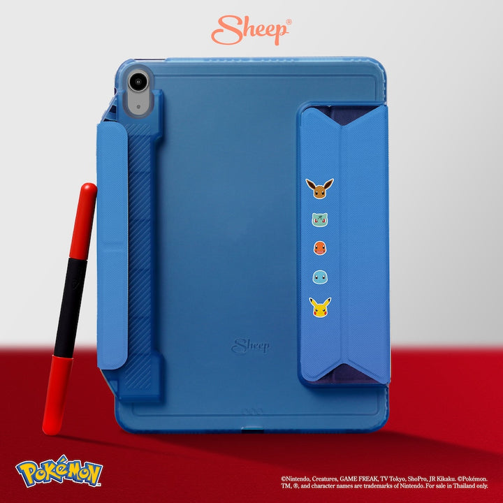 iPad Case เคส ไอแพด โปเกมอน พิคาชู Pokedex ลิขสิทธิ์แท้ กันงอ  Pikachu Pokémon สี น้ำเงิน น่ารัก ปลอกปากกา