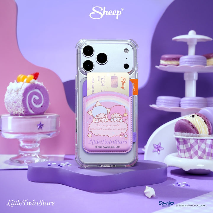 little twin stars magsafe wallet phone accessories ลิตเติ้ลทวินสตาร์ สีม่วง ใช้คู่เคส sanrio ที่ใส่บัตร แปะมือถือ card holder