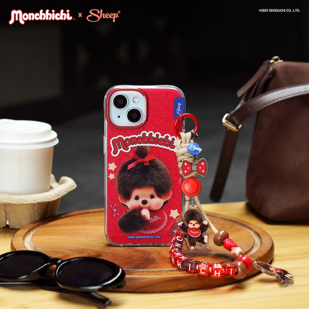 เคสไอโฟน ม่อนชิชิ สีแดง ลายน่ารัก ม่อนชิชิจัง iphone case monchhichi กันกระแทก ลิขสิทธิ์แท้
