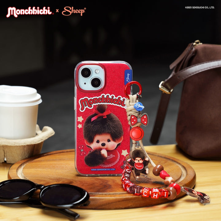 เคสไอโฟน ม่อนชิชิ สีแดง ลายน่ารัก ม่อนชิชิจัง iphone case monchhichi กันกระแทก ลิขสิทธิ์แท้