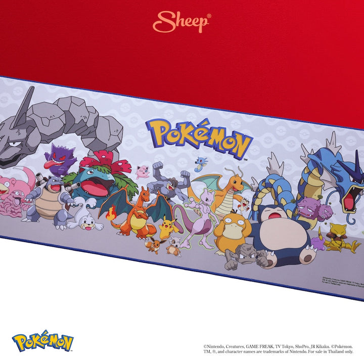 Pokémon โปเกมอน Mouse Pad ลิขสิทธิ์แท้ Pikachu พิคาชู Bulbasaur Charmander Poké Ball Squirtle Eevee แผ่นรองเมาส์ สี ขาว เทา