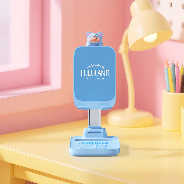 lulu the piggy ขาตั้งมือถือ หมู ลูลู่ rock phone stand สีฟ้า ปรับได้ พับเก็บได้