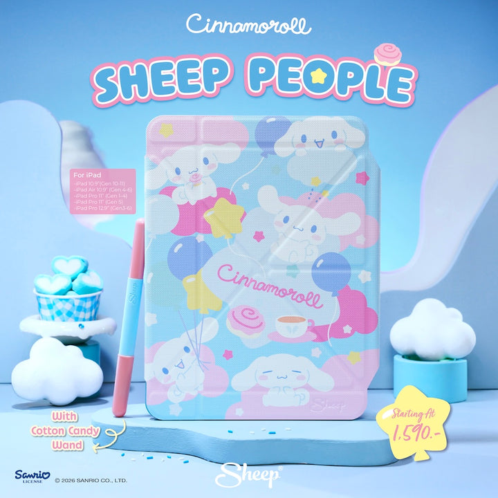 เคสไอแพด cinnamoroll สีฟ้า ชมพู ipad case ซินนามอนโรล ซานริโอ้ แถม ปลอกปากกา ลิขสิทธิ์แท้ sanrio กันงอ