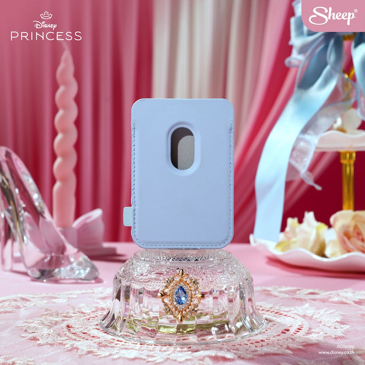 cinderella disney princess phone wallet เจ้าหญิงดิสนีย์ ซินเดอเรลล่า เคสใส่บัตร ที่ใส่บัตร แปะมือถือ accessories โบว์ สีฟ้า