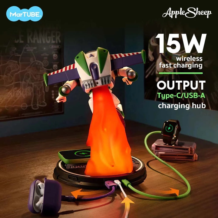 แท่นชาร์จไร้สาย บัซ ไลท์เยียร์ มีแบต buzz lightyear lamp toy story martube