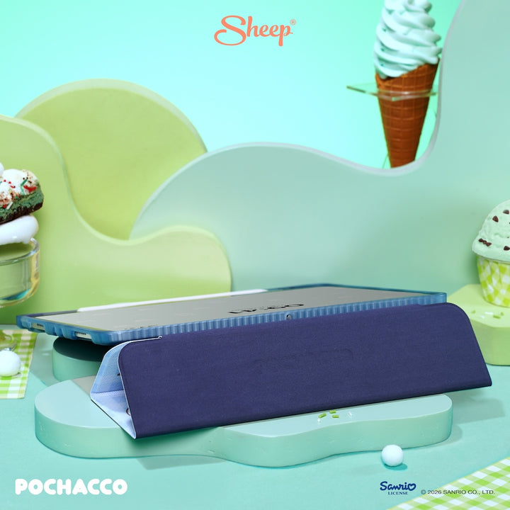 pochacco ipad case เคสไอแพด โปเชโกะ ซานริโอ้ สายจด วาด ลิขสิทธิ์แท้ sanrio กันกระแทก พกง่าย น้ำหนักเบา เคสโปเชโกะ สีเขียว ฟ้า