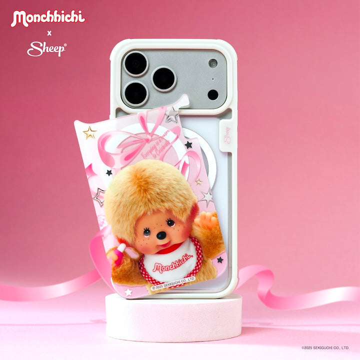 monchhichi beige เคส ไอโฟน สีชมพู ม่อนชิชิ magsafe iphone case มอนชิชิ เบจ ทอง เปลี่ยนลายได้