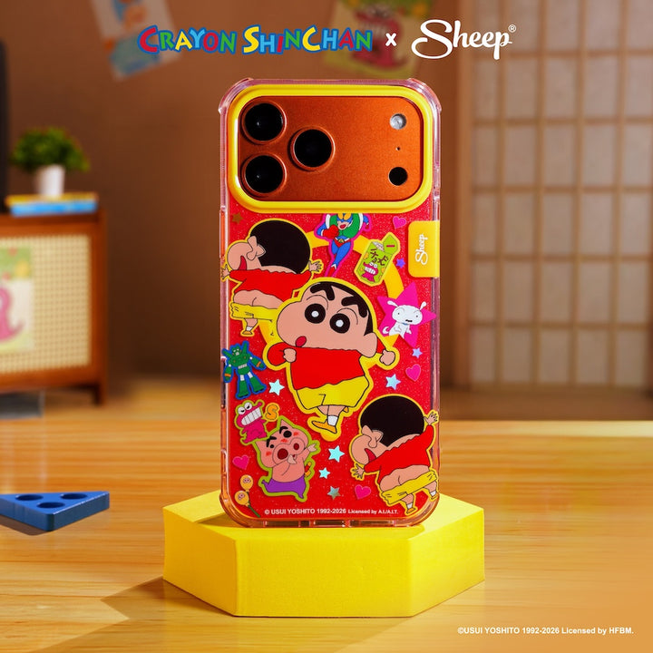 เคส ไอโฟน เครยอน ชินจัง จอมแก่น ลายน่ารัก crayon shinchan case iphone 17 18 pro max magsafe ลิขสิทธิ์แท้ สีแดง กันกระแทก