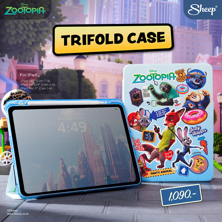 iPad case zootopia เคสไอแพด ซูโทเปีย สีฟ้า ลายตัวละคร กันกระแทก ลิขสิทธิ์แท้