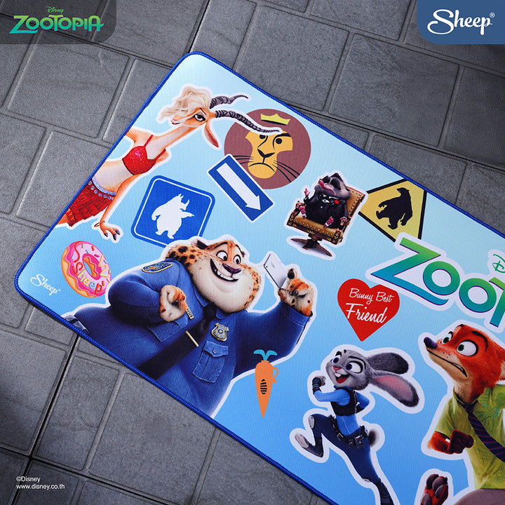 แผ่นรองเมาส์ ซูโทเปีย ลายตัวละคร mouse pad zootopia ผืนใหญ่ ยาว สีฟ้า