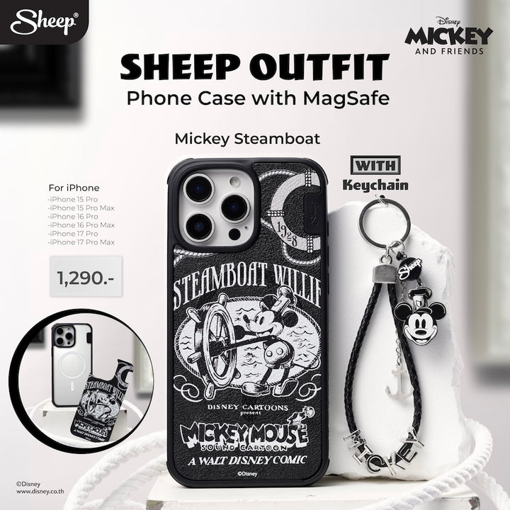 เคสไอโฟน มิคกี้เม้าส์ ถอดได้ แบบหนัง สีดำ iphone case mickey mouse