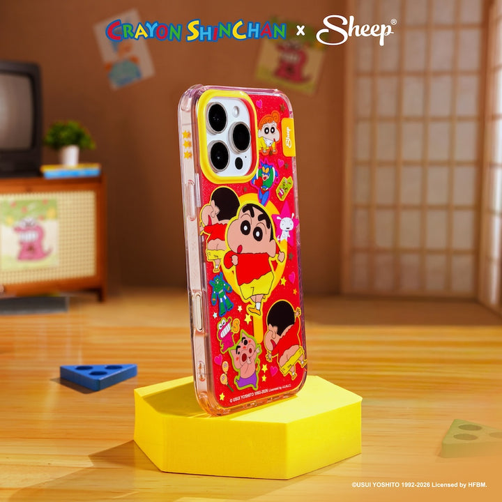 crayon shinchan iphone magsafe case ลายน่ารัก เคส เครยอน ชินจัง จอมแก่น สีแดง ลิขสิทธิ์แท้ ไอโฟน กันกระแทก