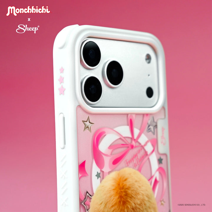 sheep outfit เคส สีชมพู ม่อนชิชิ ไอโฟน monchhichi beige เบจ ทอง magsafe iphone case มอนชิชิ เปลี่ยนลายได้