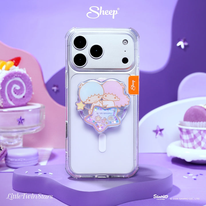 phone accessories kiki lala little twin stars สีม่วง ใช้คู่เคส sanrio ลิขสิทธิ์แท้ ที่แปะมือถือ magsafe เขย่า ได้ griptok