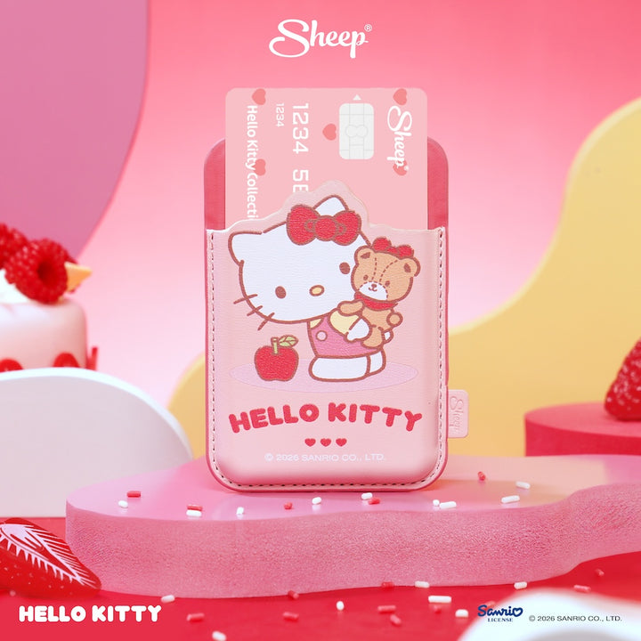sheep phone wallet hello kitty เคสใส่บัตร คิตตี้ ใช้คู่เคส sanrio magsafe accessories ที่ใส่บัตร ลิขสิทธิ์แท้ สีแดง ชมพู