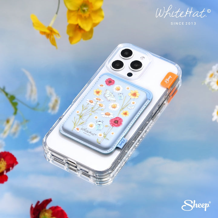 เคสไอโฟน ลายดอกไม้ whitehat iPhone Magsafe wallet whitehat