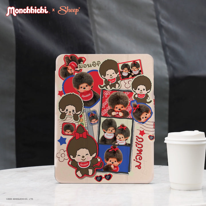 ipad case ม่อนชิชิ สีน้ำตาล เคสไอแพด monchhichi ลิขสิทธิ์แท้ น้ำหนักเบา กันกระแทก ดีไซน์ อักษรไทย