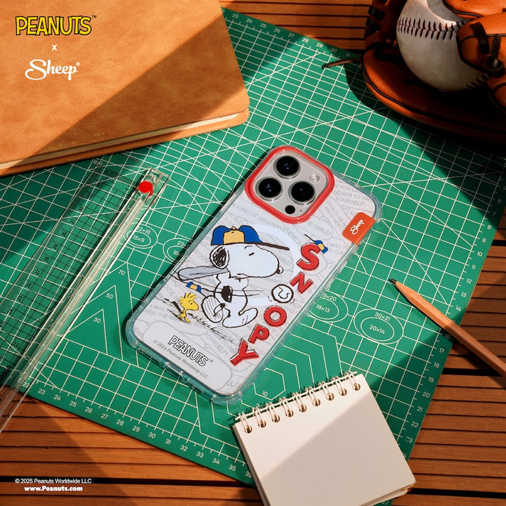 เคสลายสนูปปี้เคสตีไม้เบสบอล peanuts เคสไอโฟน peanuts เคสทึบSnoopy เคส iphone 16