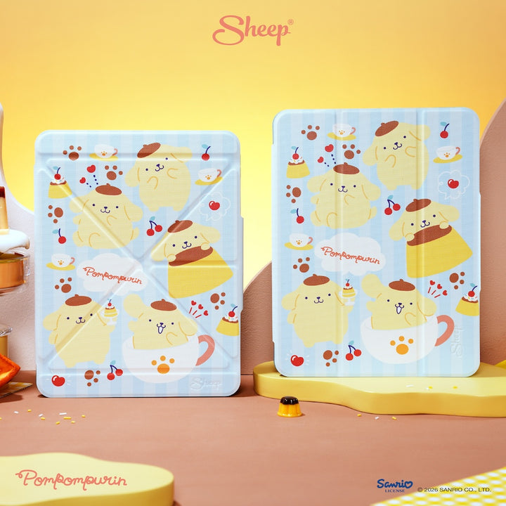 เคสไอแพด pompompurin สีเหลือง ฟ้า ipad case ปอมปอมปุริน ซานริโอ้ ลิขสิทธิ์แท้ sanrio กันกระแทก น้ำหนักเบา พกง่าย