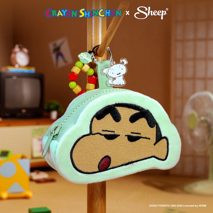 mini gadget bag crayon shinchan พวงกุญแจกระเป๋า เครยอน ชินจัง จอมแก่น หมา ชิโร่ shiro สีเขียว ฟ้า มีตะขอห้อย