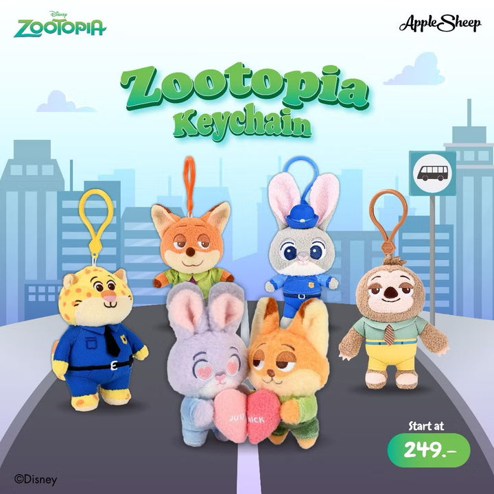 พวงกุญแจตุ๊กตา Nick Wilde, Judy Hopps, Flash และ Officer Clawhauser