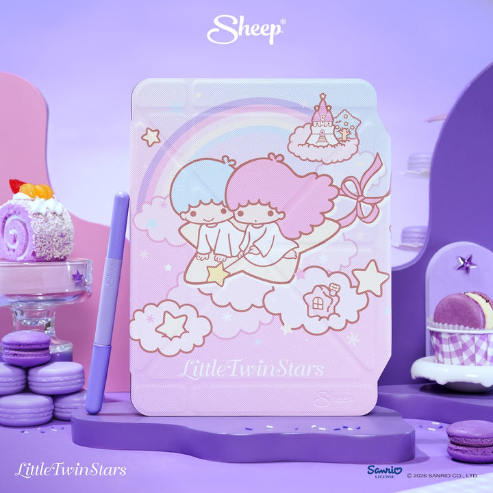 little twin stars kiki lala ipad case sanrio เคสไอแพด ลิตเติ้ลทวินสตาร์ กันกระแทก กันงอ ลิขสิทธิ์แท้ สีม่วง แถม ปลอกปากกา