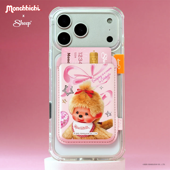 monchhichi beige sheep phone wallet เคสใส่บัตร magsafe ม่อนชิชิ สีชมพู มอนชิชิ เบจ ทอง accessories card holder