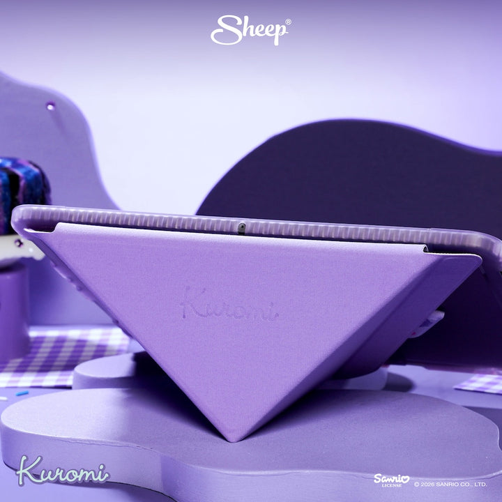 เคสไอแพด คุโรมิ ipad kuromi case ลิขสิทธิ์แท้ sanrio น้ำหนักเบา กันกระแทก พกง่าย ซานริโอ้ สีม่วง ดำ จด วาด เขียน ตั้งได้
