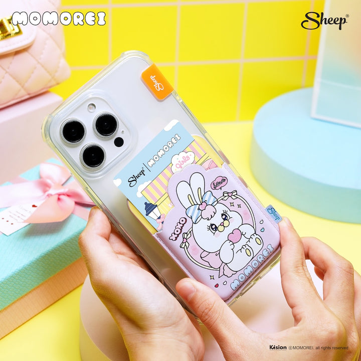 momorei เคสพาสเทล แต่งเคส accessories เคส ใส่บัตร สีชมพู พาสเทล