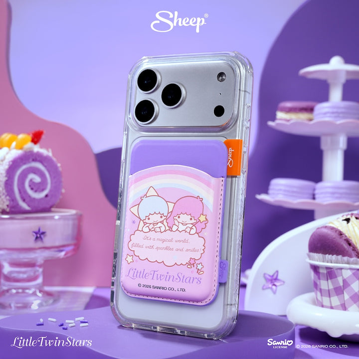 เคสใส่บัตร little twin stars ลิตเติ้ลทวินสตาร์ สีม่วง phone wallet ซานริโอ้ magsafe accessories ลิขสิทธิ์แท้ ใช้คู่เคส sanrio