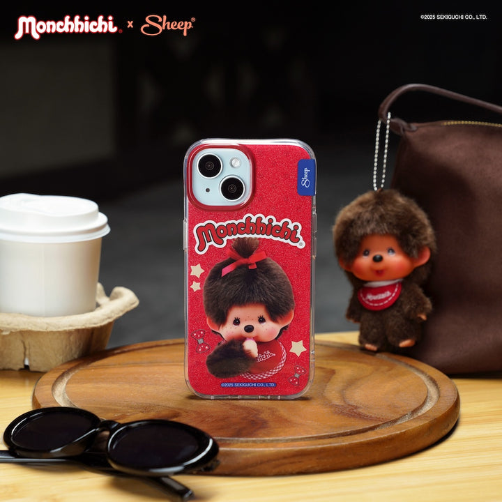 iphone case ลายน่ารัก monchhichi เคสไอโฟน ม่อนชิชิ กันกระแทก สีแดง ลิขสิทธิ์แท้ ม่อนชิชิจัง